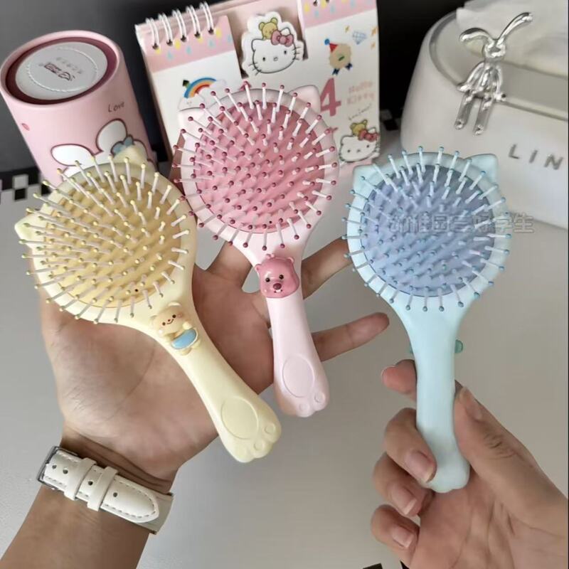 新しいカクレクマエアバッグツーインワンミラーコームかわいい漫画エアクッションポータブルマッサージミニハンドヘルドミラーコーム|undefined