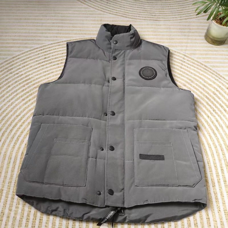 Cross-Border Foreign Trade Large Goose down Jacket Vest Stand Collar Sleeveless Waistcoat Couple Style Jacket Men and Women Parka Vest Trendy