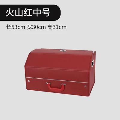 handle foldable leather waterproof — Car storage bag/box - turn-down-style-medium-size-volcanic-red-533031