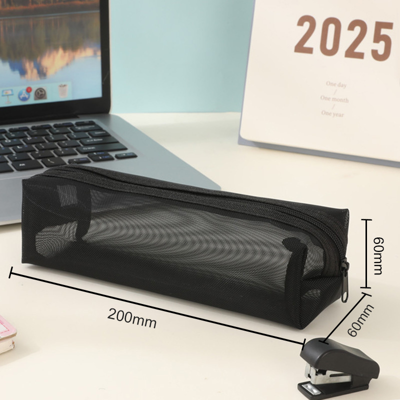 メッシュ鉛筆バッグイン高価値透明シンプル鉛筆バッグ大容量ロゴなし学生試験かわいい文具バッグ|undefined
