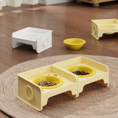 新しいブロックの猫の碗の棚の犬の碗の猫の食べ物のたらいの陶磁器のペットの碗の水の碗の食糧は漏れを防ぐことができます。
