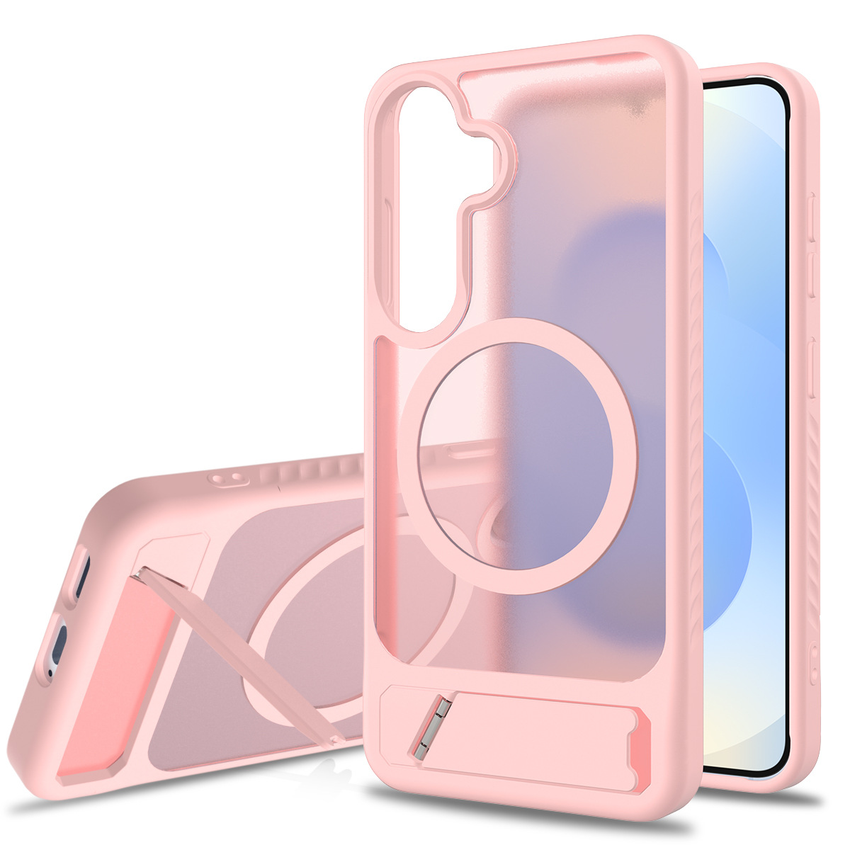 Nuevo tipo de soporte transversal para Samsung S25 caso de teléfono móvil S25 borde sensación de piel N52 soporte magnético invisible