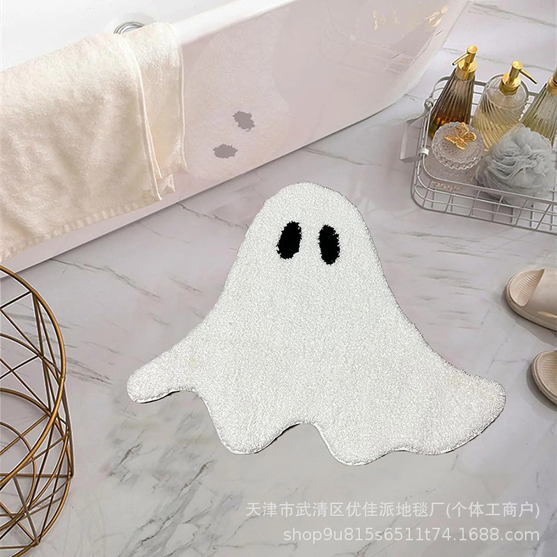 クロスボーダーハロウィンカーペットゴースト模造カシミヤカーペットリビングルーム吸収性バスルームフロアマットAmazon TEMU卸売|undefined