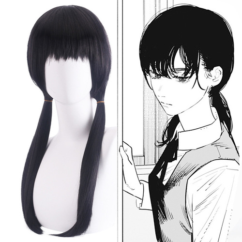 Cardamom Mitaka Asa cos wig War Demon Chainsaw Man 2 Chainsaw Man long black straight hair uniform fake hair