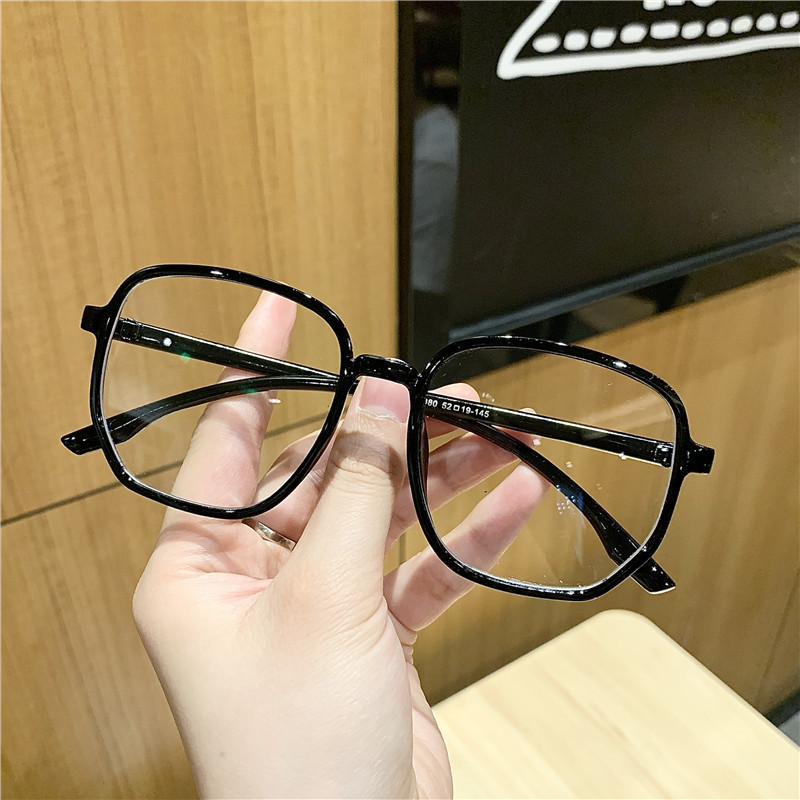 New Little Red Riding Book Irregular Large Frame Flat Mirror Anti-Blue Light Glasses Frame Trendy Internet Red Plain Face Slimming Large Frame Transparent