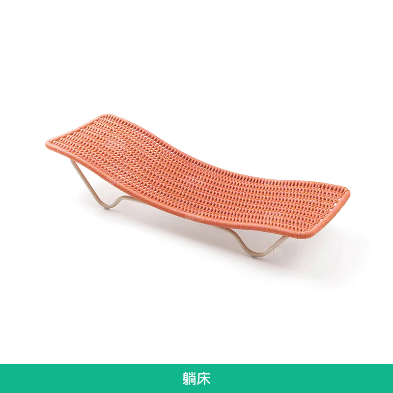 Balcón al aire libre silla de ratán hogar perezoso ocio silla mesa de té de tres piezas jardín al aire libre patio mesa y silla de ratán image 8