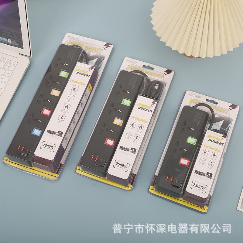 2USB + 1PD paquete de alta frecuencia estándar británico estándar europeo estándar americano blanco y negro interruptor de control parcial Bahrein Chipre Egipto