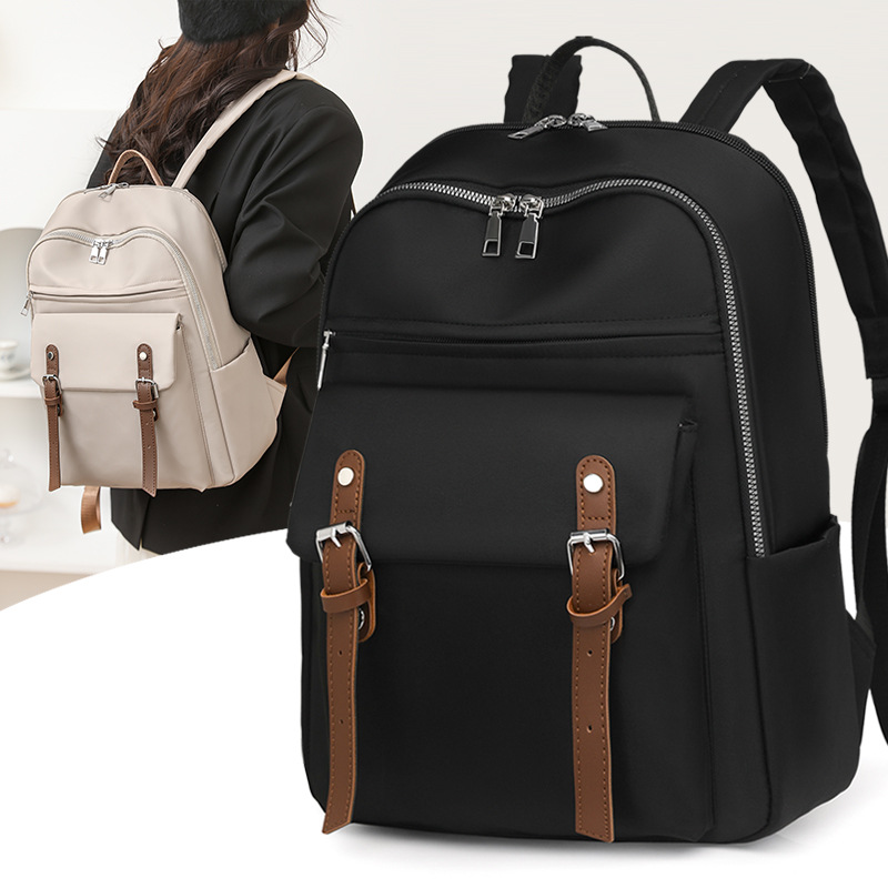 双肩包女2025新款时尚潮流学生电脑包女14寸女商务大容量书包背包