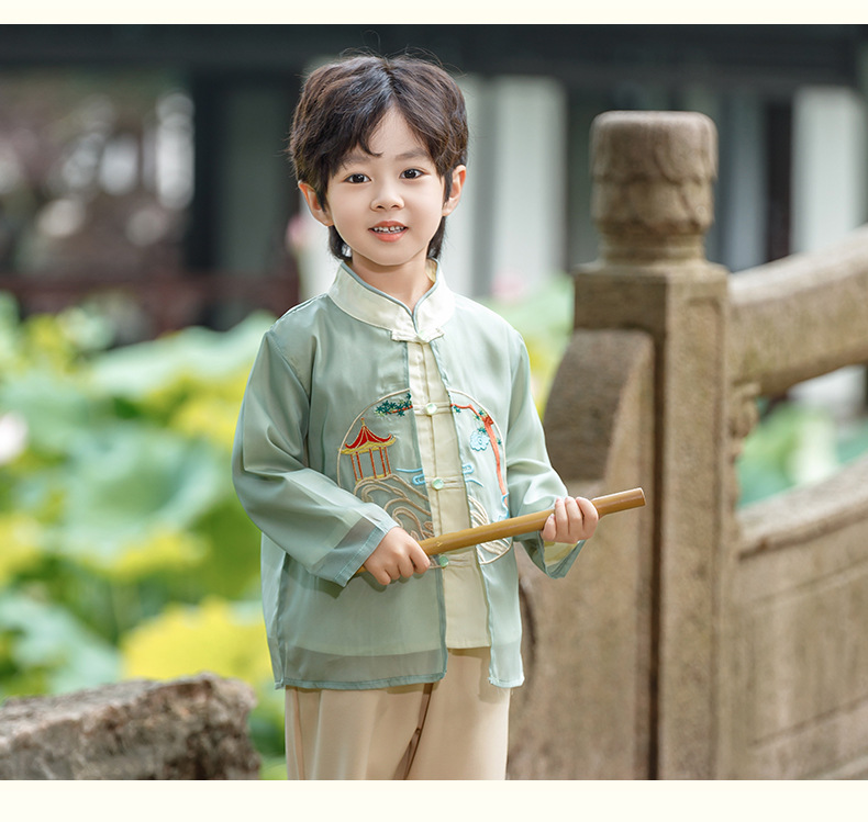 Children's Hanfu boys' high-end Chinese clothing 2024 new spring Chinese style boys' Tang suit ancient costume performance clothing
