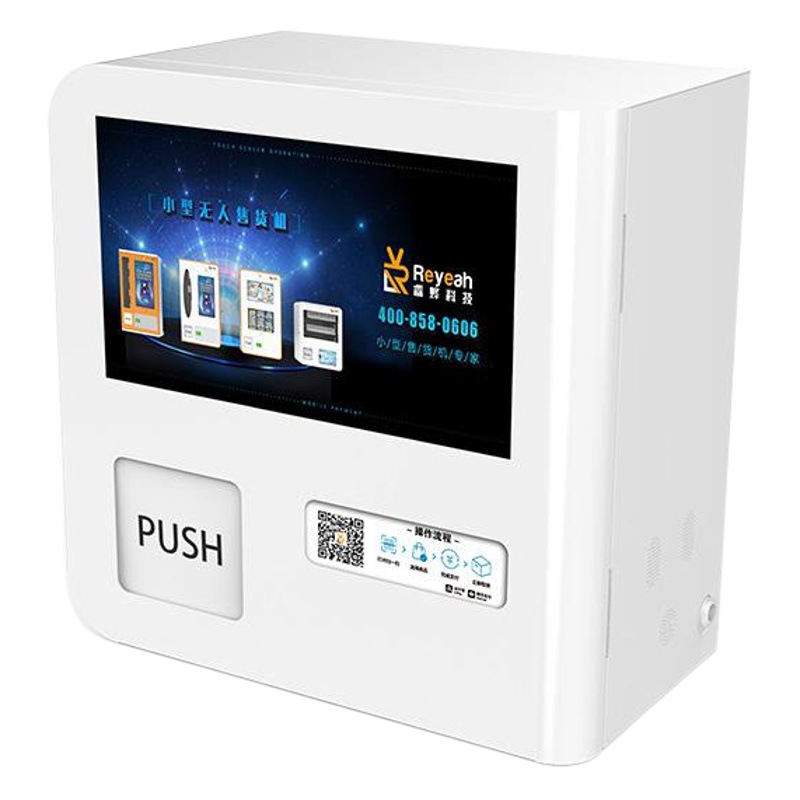 Máquina expendedora de autoservicio totalmente automática de sobremesa, refrigerador comercial inteligente sin personal para habitaciones de hotel