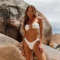 2024 новый стиль bikini сексуальный европейский и американский бикини тряпка сплошной цвет трансграничный сплошной женский купальник