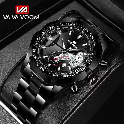 Men's shopee steel band watch men's watch European and American fashion sports luminous calendar watch cross-border
