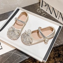 女童水晶公主鞋新款儿童小皮鞋艾莎亮晶晶配礼服鞋春秋季演出单鞋