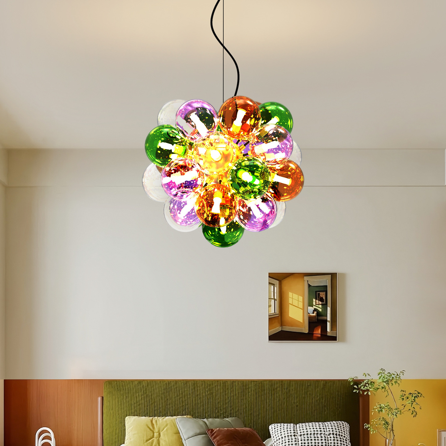 Bombilla de globo de vidrio de dopamina lámpara de la habitación de los niños candelabro personalidad artística creativa sala de estar dormitorio comedor luz L001