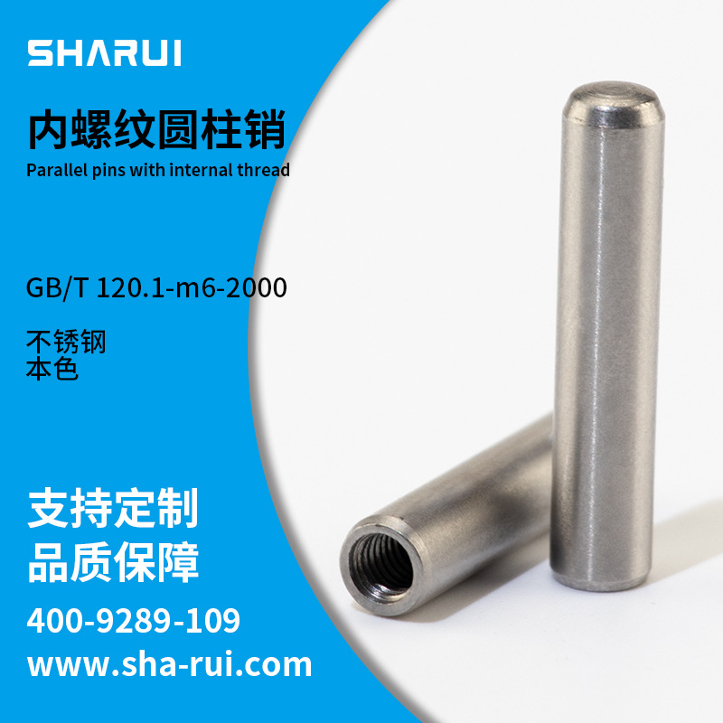 精加工制造304不锈钢GB120.1内螺纹圆柱销φ6-φ100加工