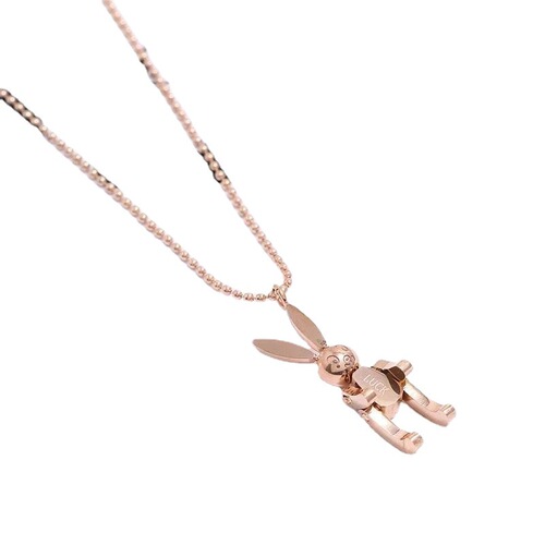Exquisite rabbit titanium steel necklace female Internet celebrity temperament sweater chain long new style simple fashion trend versatile clavicle chain