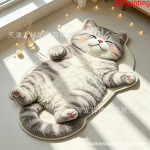 跨境速干吸水猫咪浴室地垫热销耐脏耐磨易清洗卫生间脚垫可代发