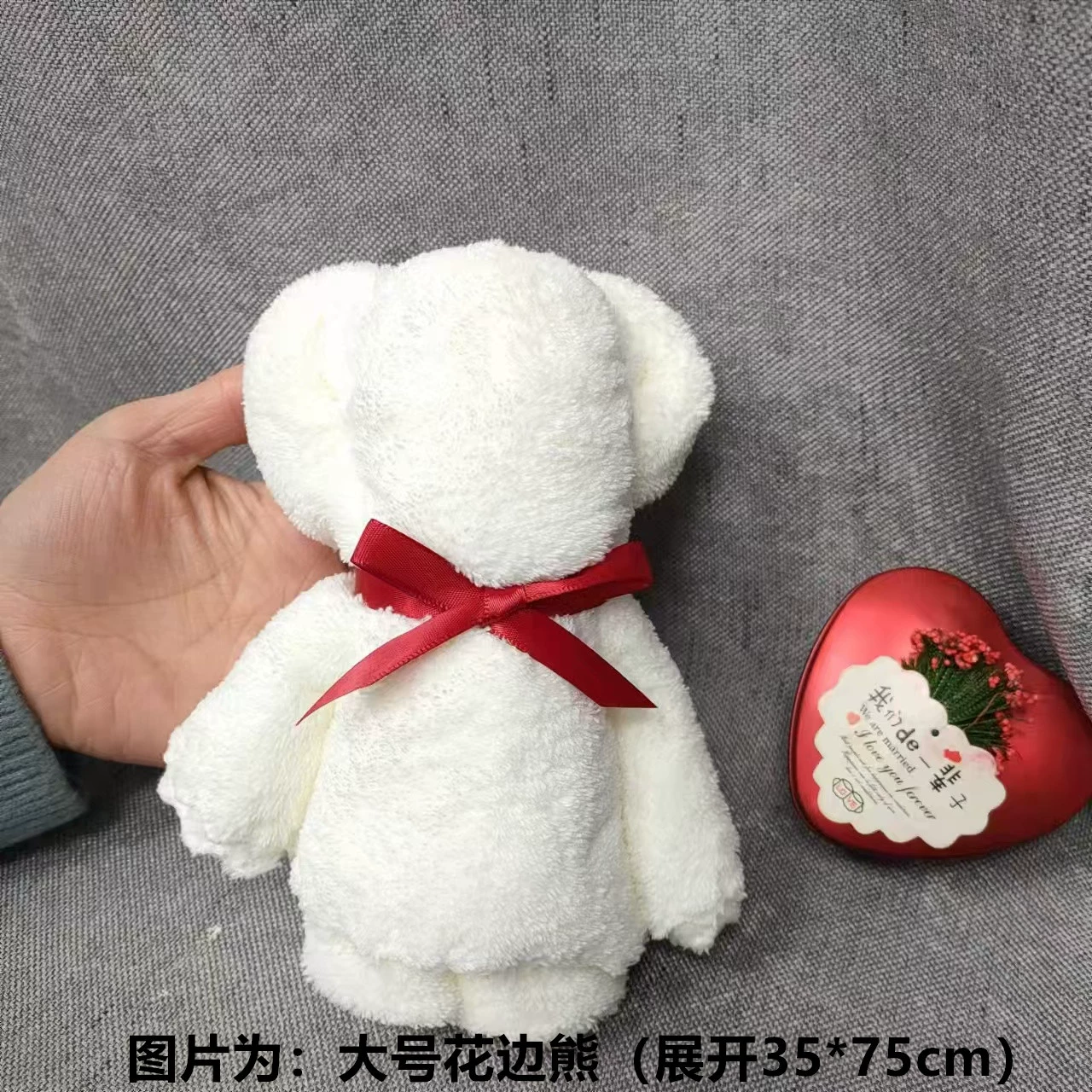 Small coral towel, with little bears, Birthday gift, wholesale