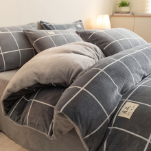 冬季牛奶绒被套单件双面毛绒加厚珊瑚法兰绒1.5单人被罩加绒被单