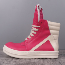 age真皮ro倒三角潮流厚底板鞋细鞋带潮鞋gd同款高帮男女经典