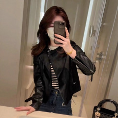 黑色皮衣外套女短款2025年春秋新款小个子休闲显瘦高级机车服夹克
