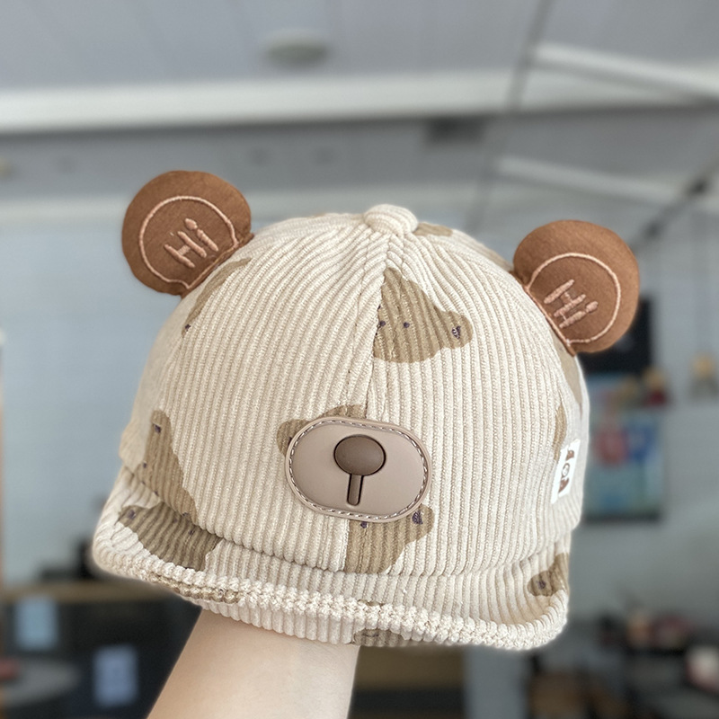 Sombrero para bebés otoño y invierno lindo gorra de lengua de superpeso para bebés a prueba de viento cálido con檐 suave gorra de béisbol para bebés otoño