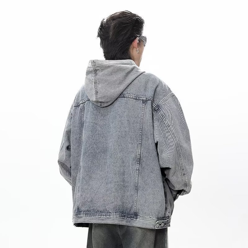 Sudadera con capucha de mezclilla vintage para hombre_voghion.com