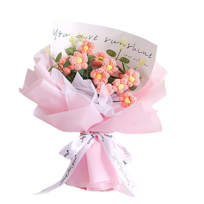 Día de San Valentín para enviar a las niñas ramos tejidos a mano