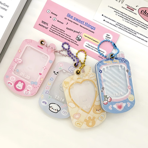 Original cute mobile phone puppy 1 inch ID photo magnetic card holder card brick goo card goo disk acrylic hard card holder