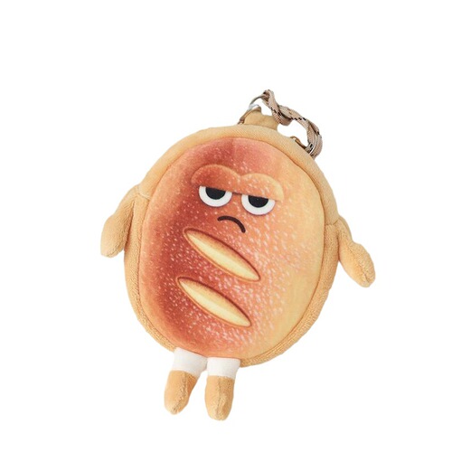 Funny expression toast coin purse bread halter bag ins cartoon cute couple headphone bag student key bag