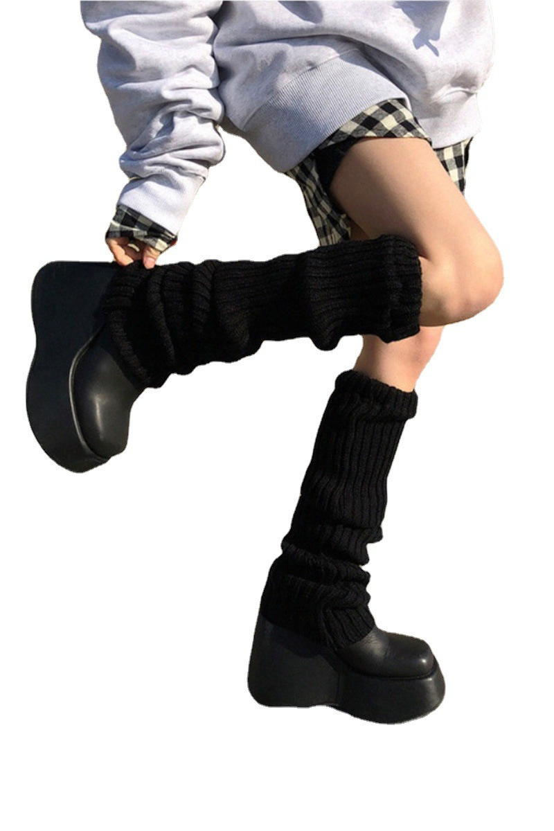 Calcetines apilados de 50 cm con cubierta de pantorrilla alargada, calcetines jk para mujer, calcetines apilados Lolita blancos de otoño e invierno_voghion.com