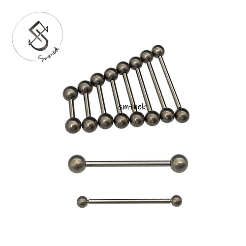 SMTNEK G23 titanium alloy double-headed inner tooth straight rod tongue nail ear nail ear bone nail polished piercing jewelry