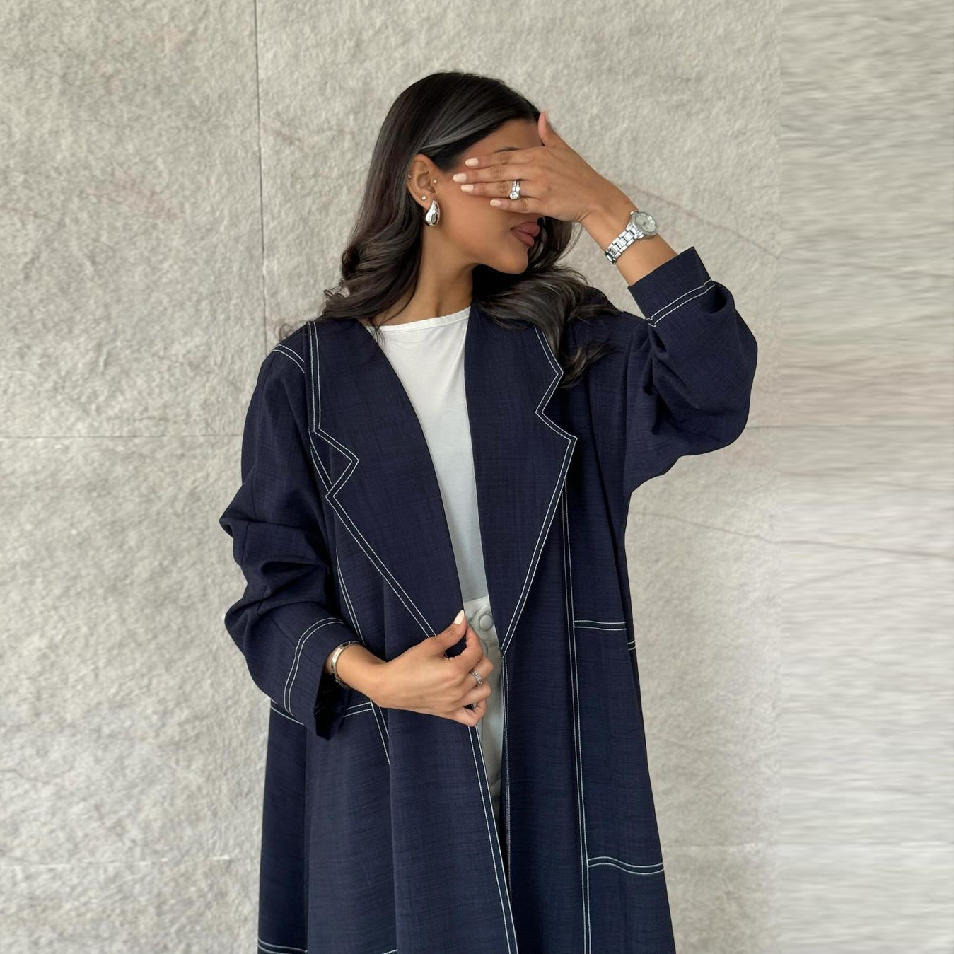 MQ123 2024 New Muslim Fashion Dress Abaya Cardigan Denim Robe Middle East Dubai_ecoleips.com