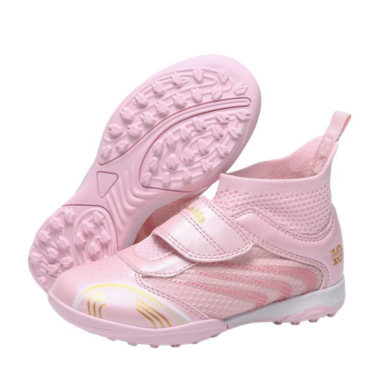 Zapatillas de Fútbol de Caña Alta para Niños TF, Suela de Caucho y Malla, Transpirable, para Césped Artificial