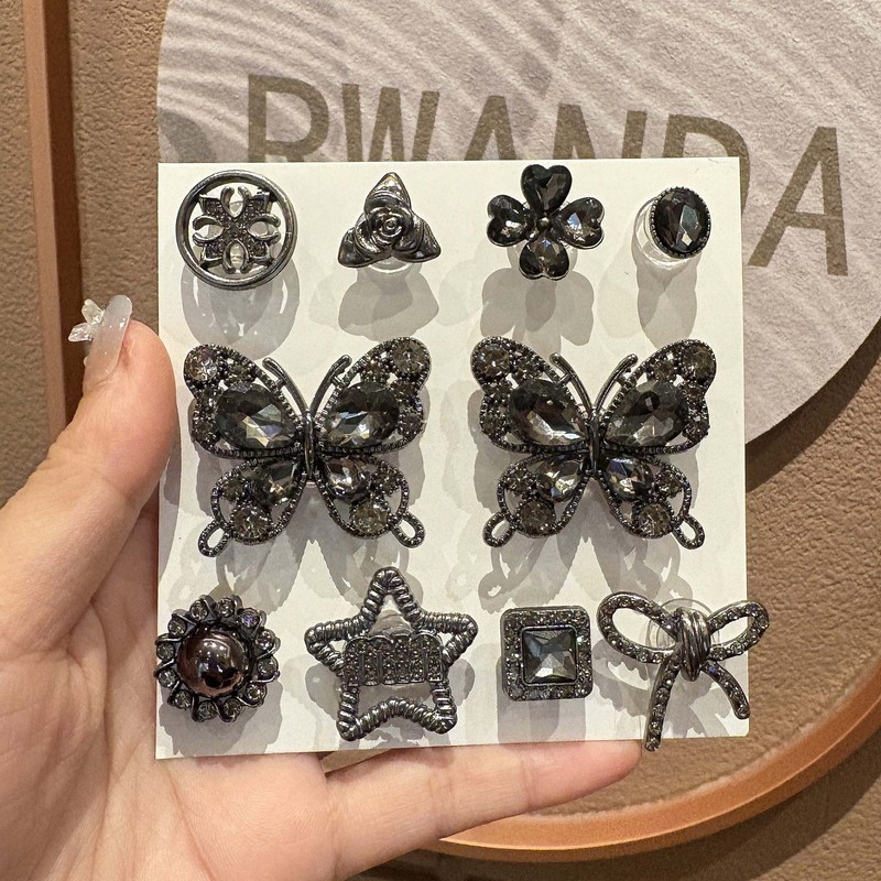 新品合金闪钻水晶蝴蝶高级感适配洞洞鞋扣cross鞋花DIY配件装饰品|undefined