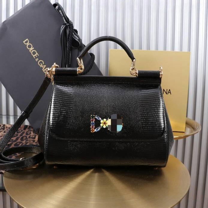 2025 New D&G Style Crocodile Pattern Handbag Women's Shoulder Crossbody Versatile Work Clothing Fashion Small Square Bag 2025 New D&G Style Crocodile Pattern Handbag Women's Shoulder Crossbody Versatile Work Clothing Fashion Small Square Bag