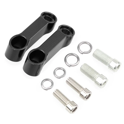 Motorcycle electric vehicle rearview mirror accessories modification forward transfer adapter extension base screw bracket widened bracket (Motorcycle Safety Supplies) - mirror-extension-m10-black