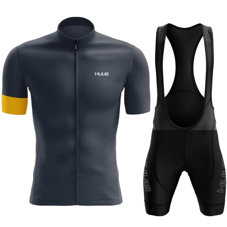 Cross-Border Cycling Clothing Set, Quick-Drying and Sweat-Wicking Cycling Jersey, Huub Men's and Women's Short-Sleeved Bib Shorts