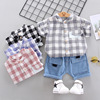 Summer clothing for boys, summer shirt, children's cartoon sleeves, set, 2021 collection, with short sleeve, wholesale