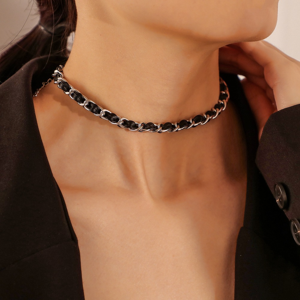 Cool Style Geometric Pu Leather Braid Women's Choker display picture 6