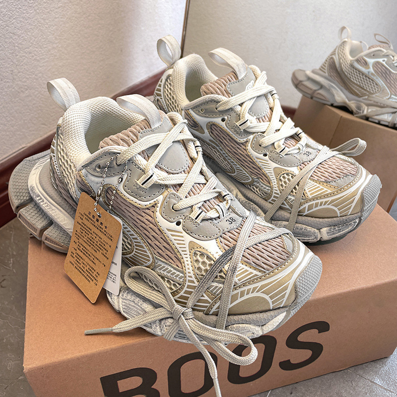 [Pu'Ian Factory Direct Sales] 3XL Dad Shoes for Men and Women, Thick-Soled Retro Distressed Inner Heightening Sports Dirty Shoes