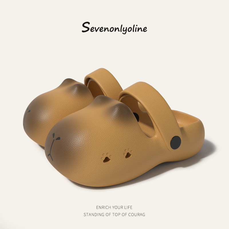 Cute Chet Kapibala Strap Two-Wear Hole Shoes Children's Summer Cool Slippers Home and Outfit EVA Cartoon Parin-Child Shoes