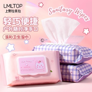 Lmltop Fresh Cherry Blossom Fragrance Daily Wet Wipes 80 Pumps Mild Skin Friendly Wet Wipes Cleaning Wipes Sy926