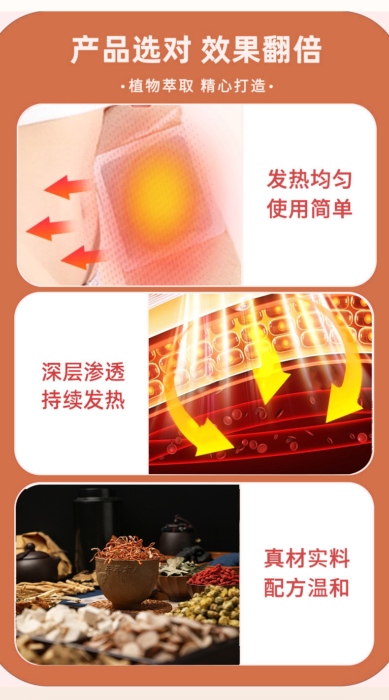 Warm Stomach Patch with Mugwort Self Heating Abdominal Heat Patch for TCM Warming Use specifications