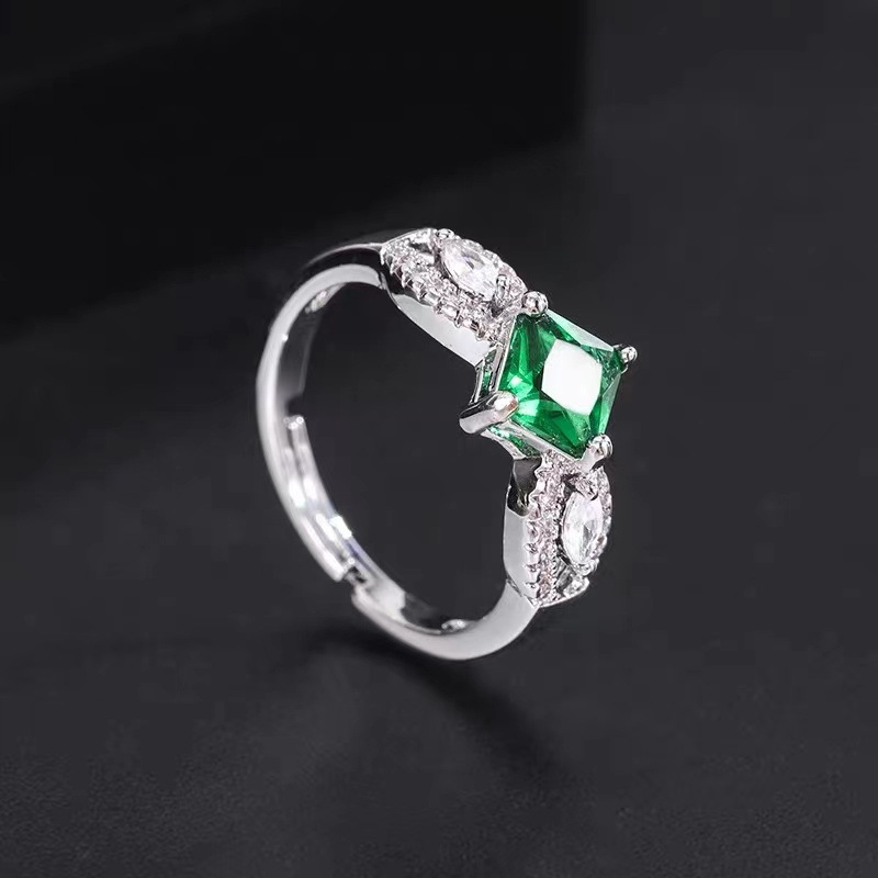 Copper Material Geometric Pattern Fashion Geometric Copper Plating Zircon Open Ring 1 Piece