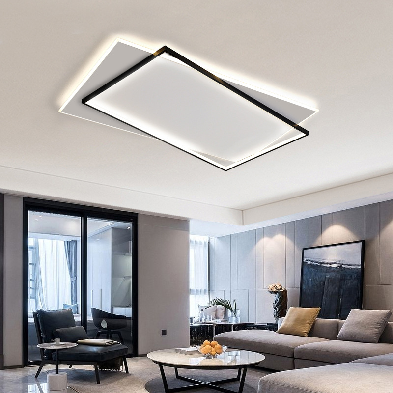 北歐超薄客廳燈長方形家用大氣led吸頂燈現代簡約房間臥室燈批發
