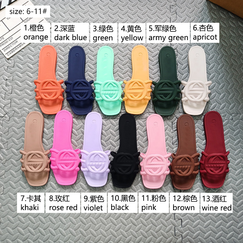 Gg Slip-On Sandals for Women, European and American Big Brand, 2025 New Style Women's Sandals, Slippers, European Station Cross-Border