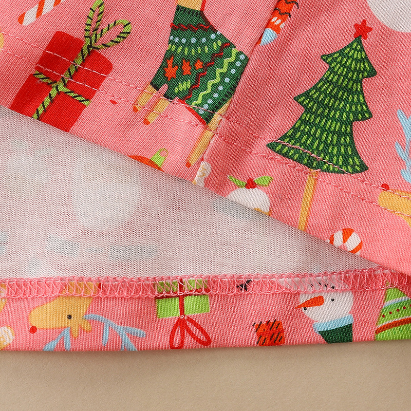 Vestido de manga larga para niñas, estilo otoño, de algodón tejido, estilo navideño de dibujos animados, vestido de princesa, estilo europeo y americano, vestido infantil