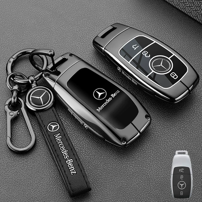 for Mercedes-Benz E300L Key: Static Rod/Key Bag - mercedes-benz-model-b-leather-buckle-gunmetal-color-1-piece