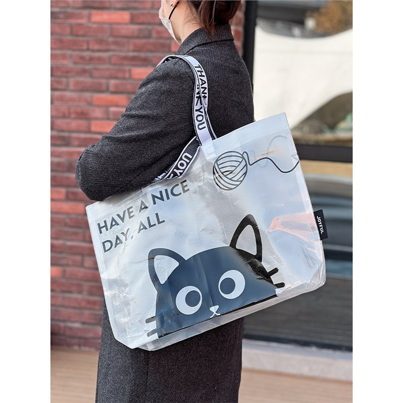 编织袋定 制透明显眼包logo烘焙咖啡店展会活动个性手提环保购物